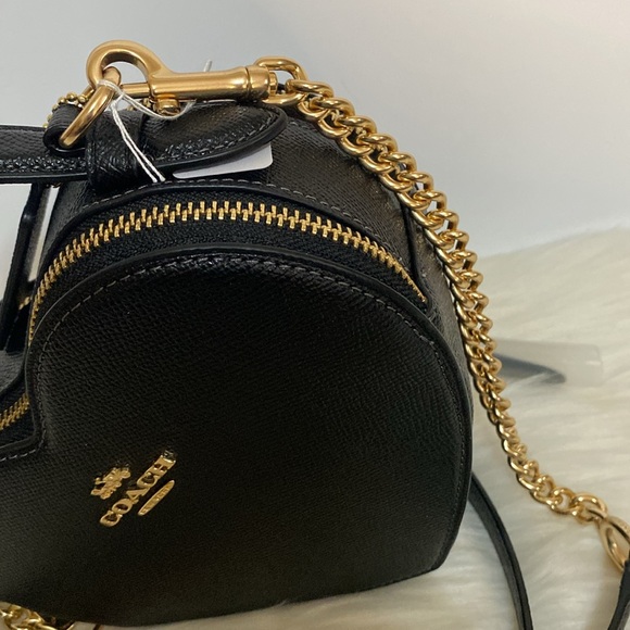 NWT Coach Heart Crossbody Faux Leather Bag in Black Adjustable Strap - Picture 4 of 13